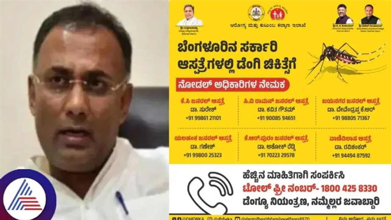 ಡೆಂಘೀ ಚಿಕಿತ್ಸೆ ನೆರವಿಗೆ ಉಚಿತ ಸಹಾಯವಾಣಿ ಆರಂಭಿಸಿದ ಆರೋಗ್ಯ ಇಲಾಖೆ; ಇಲ್ಲಿದೆ ನೋಡಿ ನಂಬರ್
