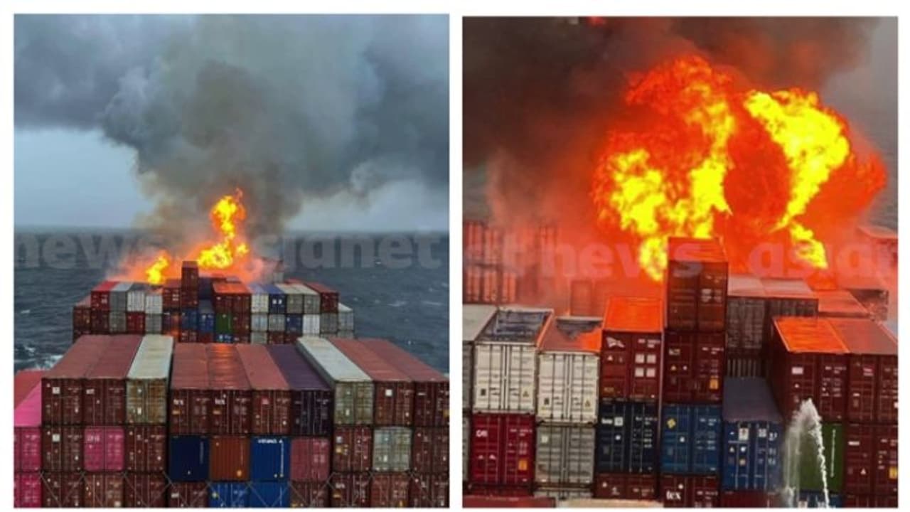 കർണാടക കാർവാർ തീരത്ത് കണ്ടെയ്നർ ഷിപ്പിന് തീപിടിച്ചു; രക്ഷകരായി ഇന്ത്യൻ കോസ്റ്റ് ഗാർഡ്, തീയണച്ചു കർണാടക കാർവാർ തീരത്ത് കണ്ടെയ്നർ ഷിപ്പിന് തീപിടിച്ചു; രക്ഷകരായി ഇന്ത്യൻ കോസ്റ്റ് ഗാർഡ്, തീയണച്ചു