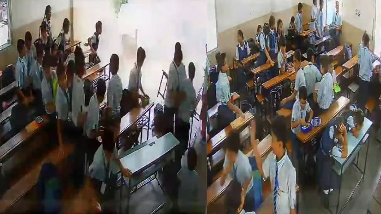 Gujarat school wall collapse : மதிய உணவு இடைவேளையின் போது இடிந்து விழுந்து பள்ளி வகுப்பறை சுவர்.. வீடியோ.. Gujarat school wall collapse : மதிய உணவு இடைவேளையின் போது இடிந்து விழுந்து பள்ளி வகுப்பறை சுவர்.. வீடியோ..