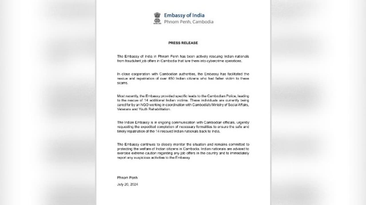 14 Indian nationals rescued from cybercrime slavery in Cambodia