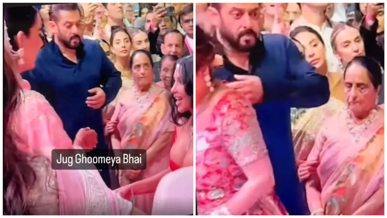 Salman Khan spotted staring at Kim K in unseen Ambani wedding video; fans say: 'What is This Behavior...'
