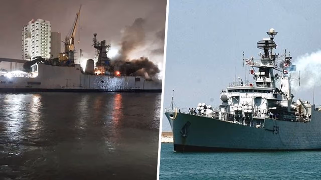 INS Brahmaputra caught fire, one sailor missing, Rajnath directs Navy chief to take action