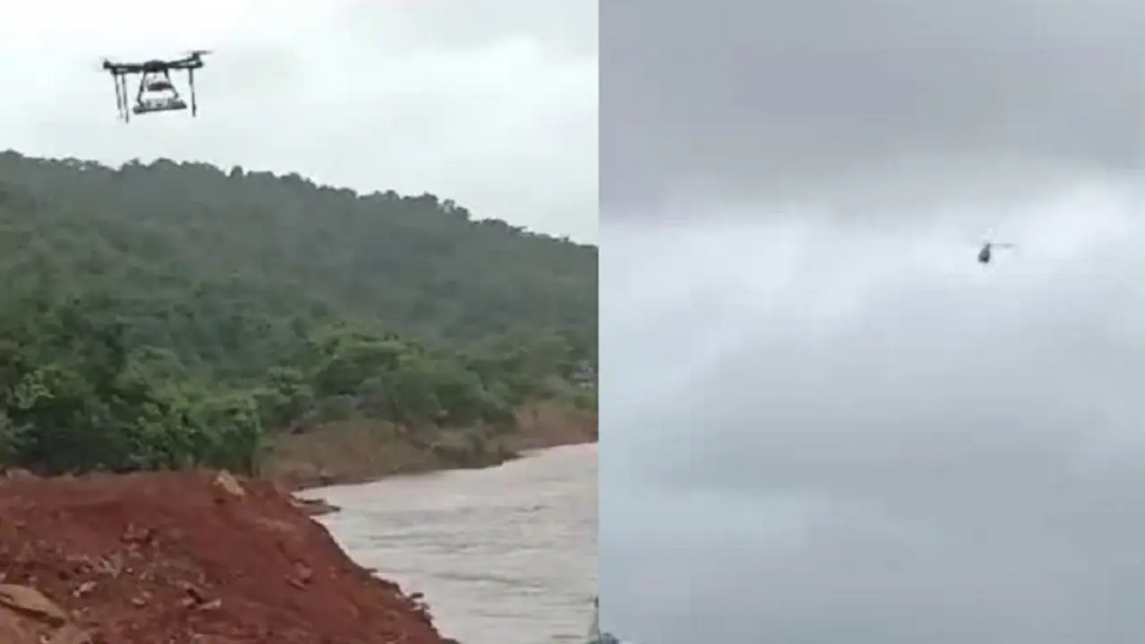 ಶಿರೂರು ಗುಡ್ಡ ಕುಸಿತ ದುರಂತ: ಲಾರಿ ಶೋಧಕ್ಕೆ ಡ್ರೋನ್, ಹೆಲಿಕಾಪ್ಟರ್‌ ಮೂಲಕವೂ ಪತ್ತೆ ಕಾರ್ಯಾಚರಣೆ