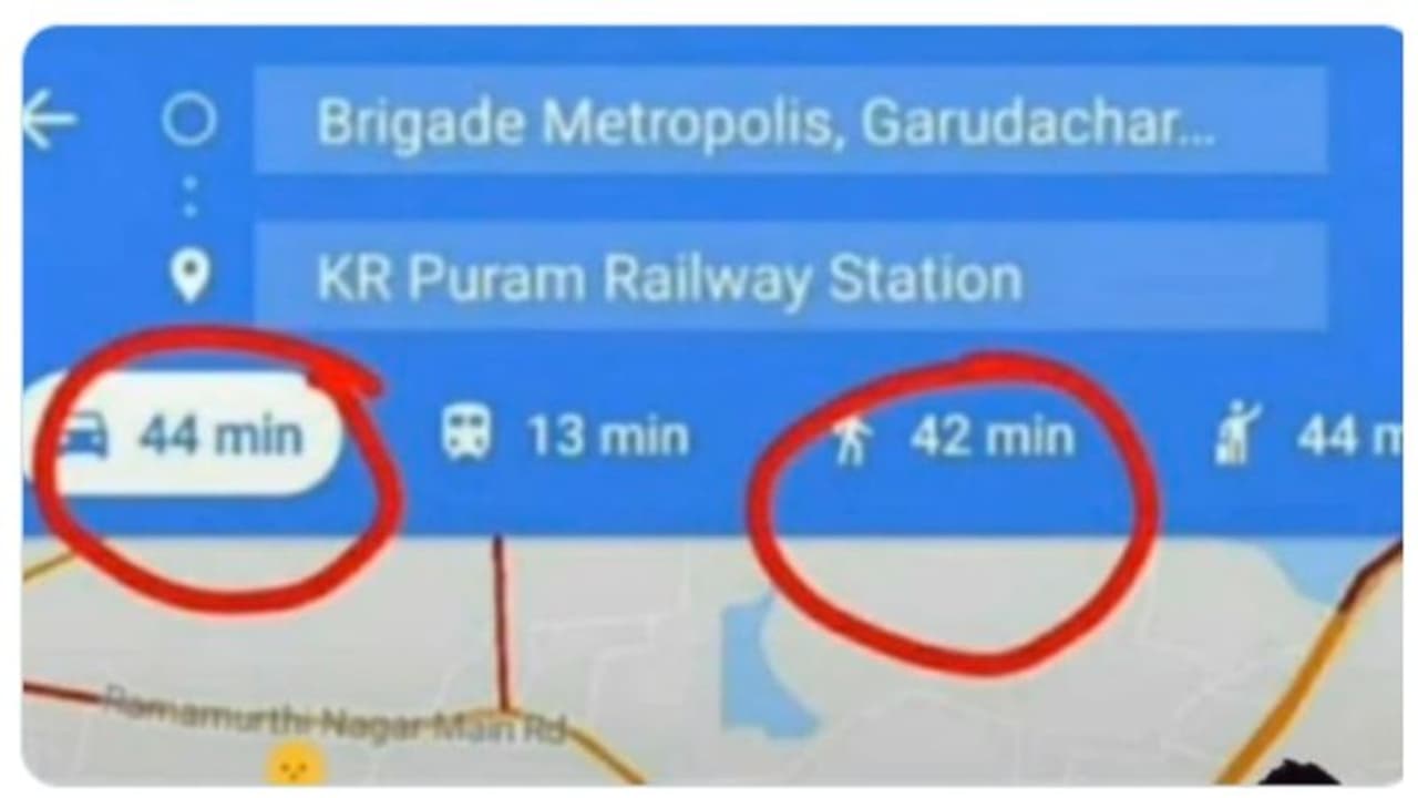 ബെംഗളൂരുവില്‍ 6 കിലോമീറ്റര്‍ കാര്‍ ഡ്രൈവിനേക്കാള്‍ വേഗം എത്തുക 'നടന്നാ'ലെന്ന് ഗൂഗിള്‍ മാപ്പ്; കുറിപ്പ് വൈറല്‍ 