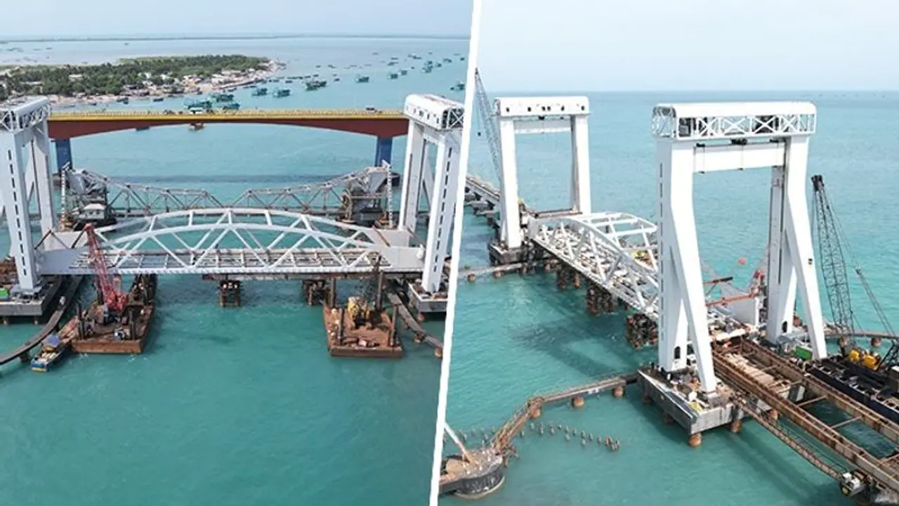 India's first vertical lift sea bridge to be opened soon for public at Pamban near Rameswaram (WATCH) India's first vertical lift sea bridge to be opened soon for public at Pamban near Rameswaram (WATCH)