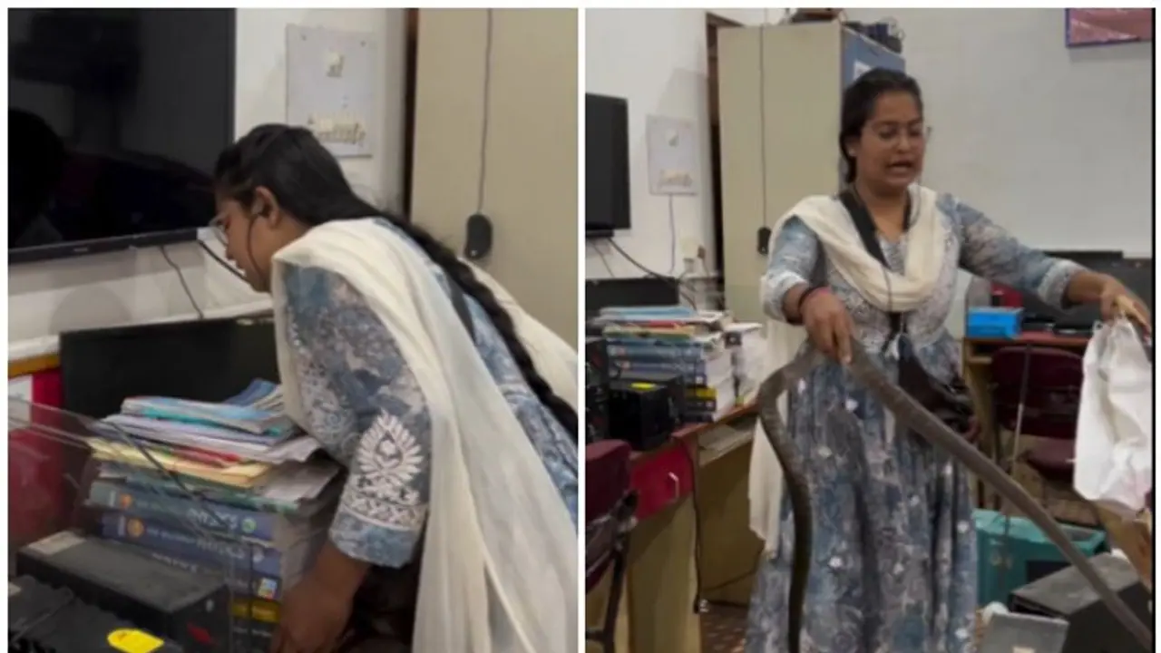 Viral Video: Woman rescues 6 foot snake and educates on handling, video takes social media by storm