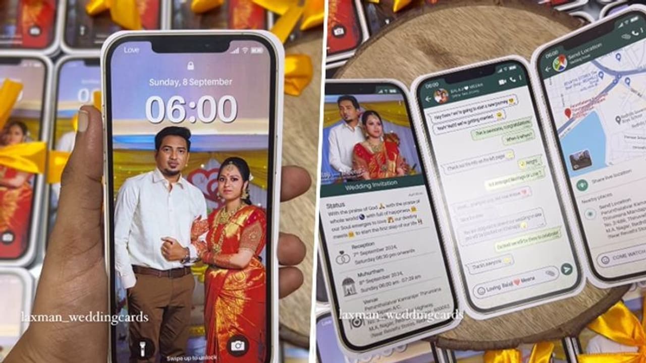 Viral video: iPhone themed wedding invite trends on social media; netizens react (WATCH) Viral video: iPhone themed wedding invite trends on social media; netizens react (WATCH)