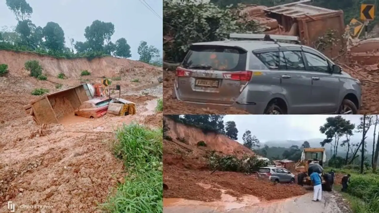 Massive landslide on Bengaluru Mangaluru NH 75 on Shiradi Ghat, 100s of vehicles stuck in traffic jam
