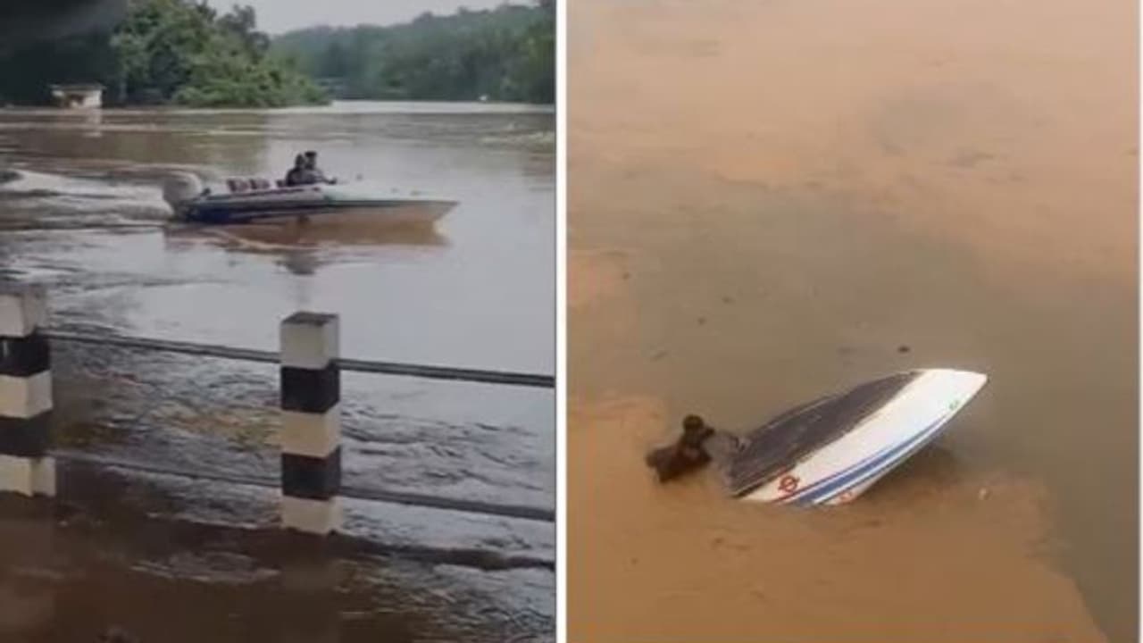കുത്തൊഴുക്കുള്ള പുഴയില് സ്പീഡ് ബോട്ട് അഭ്യാസം; തലകീഴായി മറിഞ്ഞു, യുവാക്കളെ കയര് കെട്ടി രക്ഷപ്പെടുത്തി കുത്തൊഴുക്കുള്ള പുഴയില് സ്പീഡ് ബോട്ട് അഭ്യാസം; തലകീഴായി മറിഞ്ഞു, യുവാക്കളെ കയര് കെട്ടി രക്ഷപ്പെടുത്തി