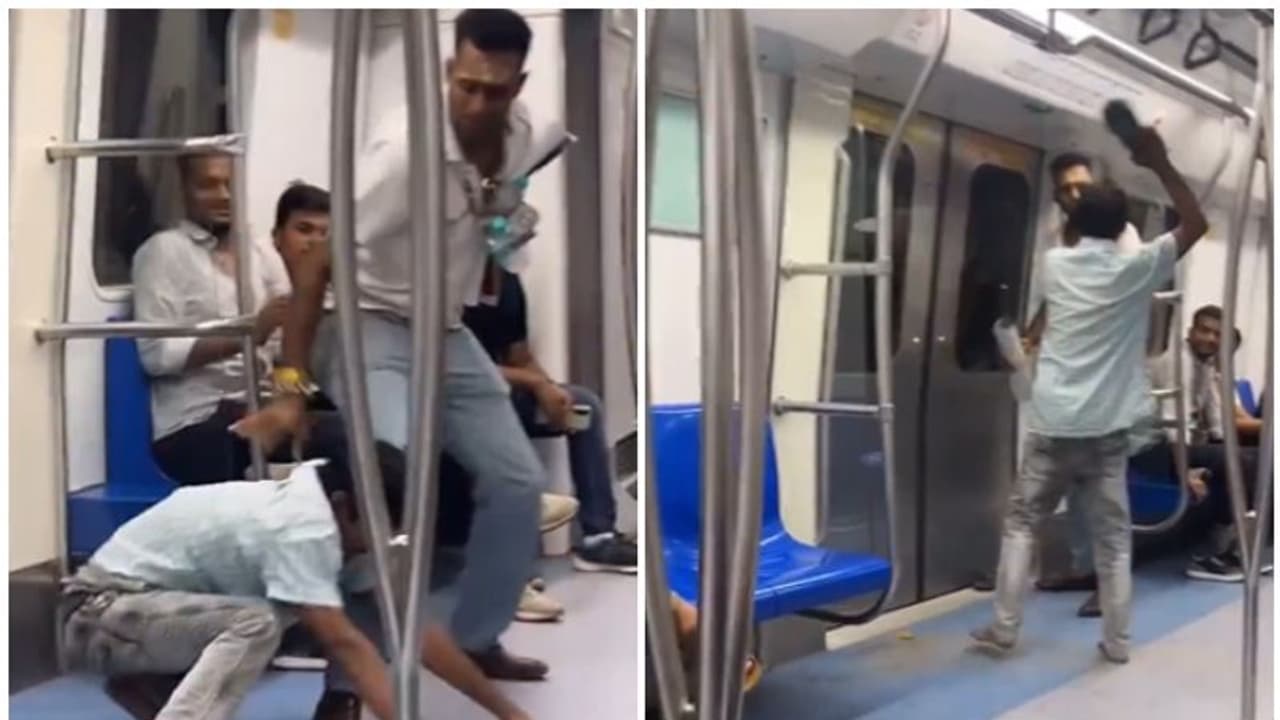  Delhi Metro Drama: Man uses slipper to assault passenger in Delhi metro train, video goes viral [watch]