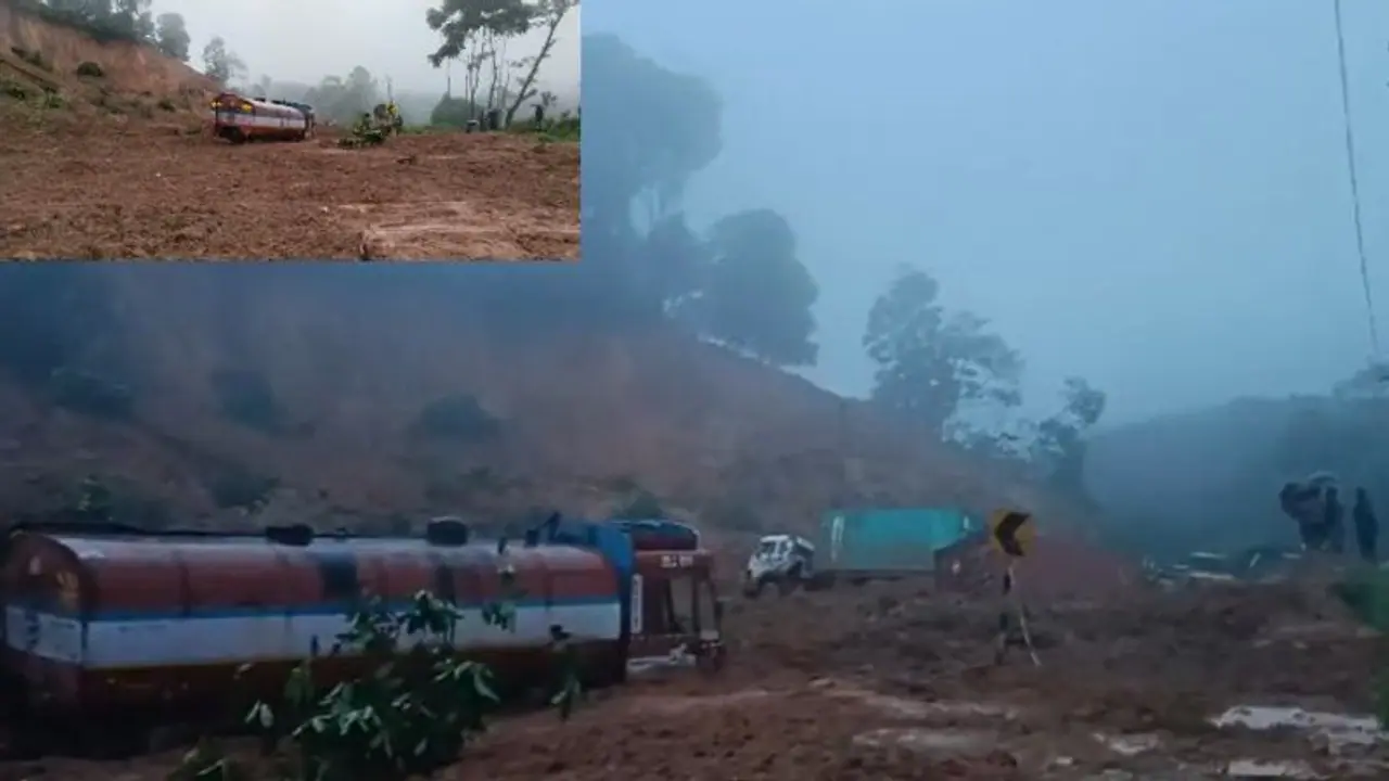 BREAKING: Hill collapses on Bengaluru Mangaluru NH75 due to heavy rainfall in Shiradi ghat, vehicles stuck