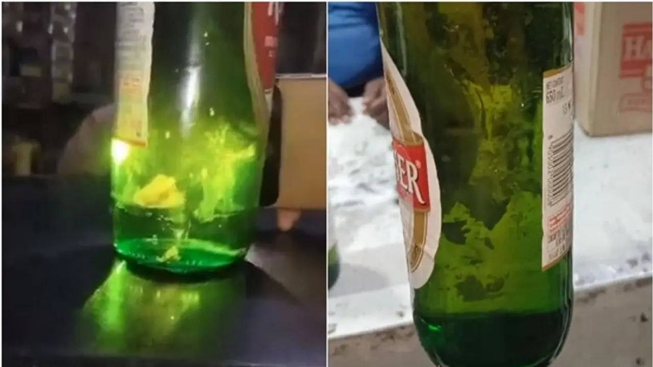 Viral Video: ಸೀಲ್ ಆಗಿರೋ ಬಿಯರ್ ಬಾಟಲಿಯಲ್ಲಿ ಫಂಗಸ್, ಕಾಂಗ್ರೆಸ್ ಸರ್ಕಾರವೇ ಕಾರಣ ಎಂದ ಎಣ್ಣೆಪ್ರಿಯರು! Viral Video: ಸೀಲ್ ಆಗಿರೋ ಬಿಯರ್ ಬಾಟಲಿಯಲ್ಲಿ ಫಂಗಸ್, ಕಾಂಗ್ರೆಸ್ ಸರ್ಕಾರವೇ ಕಾರಣ ಎಂದ ಎಣ್ಣೆಪ್ರಿಯರು!