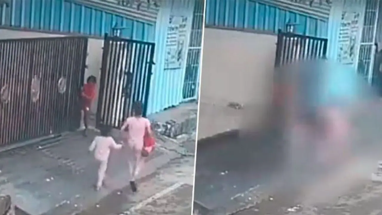  ಹೌಸಿಂಗ್ ಸೊಸೈಟಿಯ ಕಬ್ಬಿಣದ ಗೇಟ್ ಬಿದ್ದು ಬಾಲಕಿ ಸಾವು: ದೃಶ್ಯ ಸಿಸಿಟಿವಿಯಲ್ಲಿ ಸೆರೆ