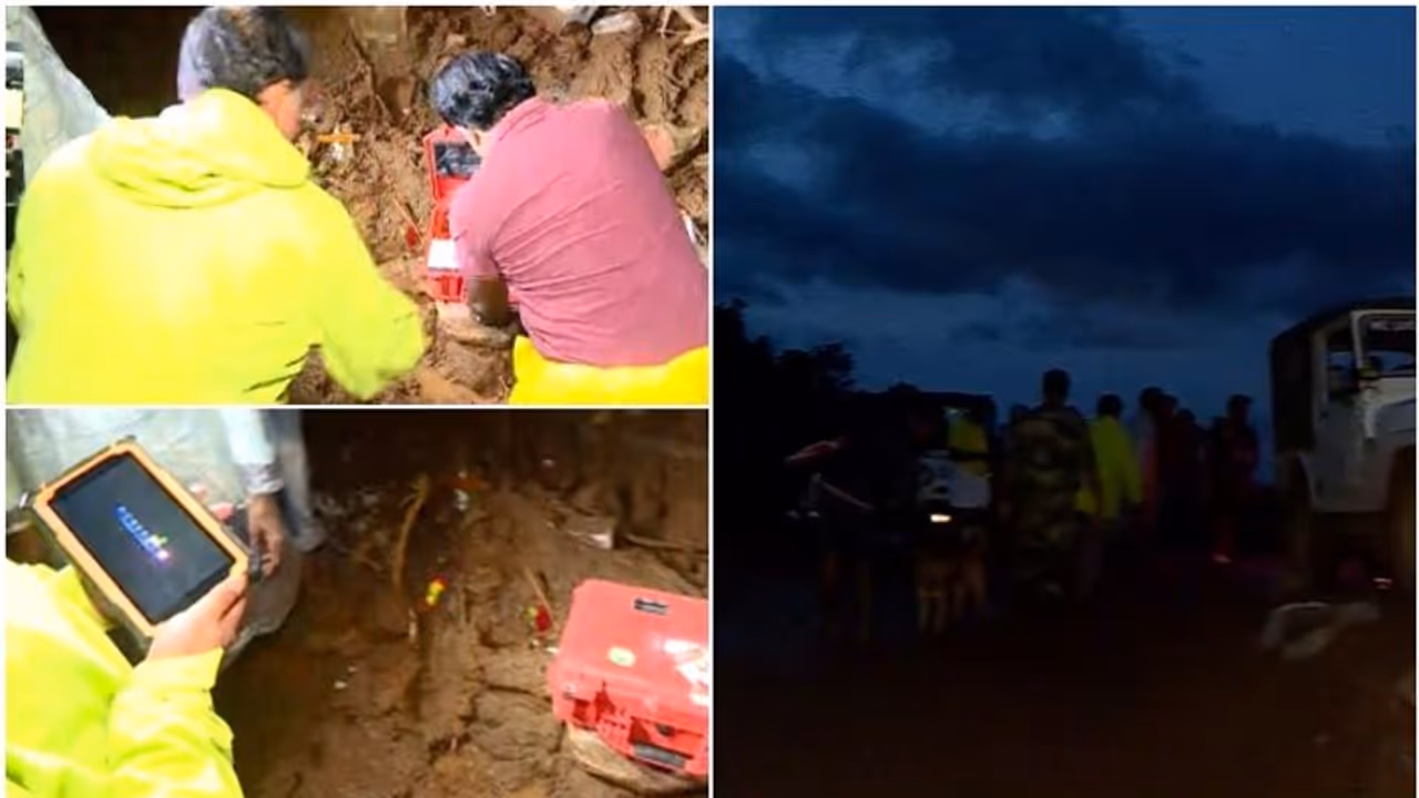 പ്രതീക്ഷ കൈവിടാതെ രാത്രിയും പരിശോധന; റഡാര് സിഗ്നല് കിട്ടിയ സ്ഥലത്ത് ഫ്ലഡ് ലൈറ്റ് എത്തിച്ച് തെരച്ചില് പ്രതീക്ഷ കൈവിടാതെ രാത്രിയും പരിശോധന; റഡാര് സിഗ്നല് കിട്ടിയ സ്ഥലത്ത് ഫ്ലഡ് ലൈറ്റ് എത്തിച്ച് തെരച്ചില്