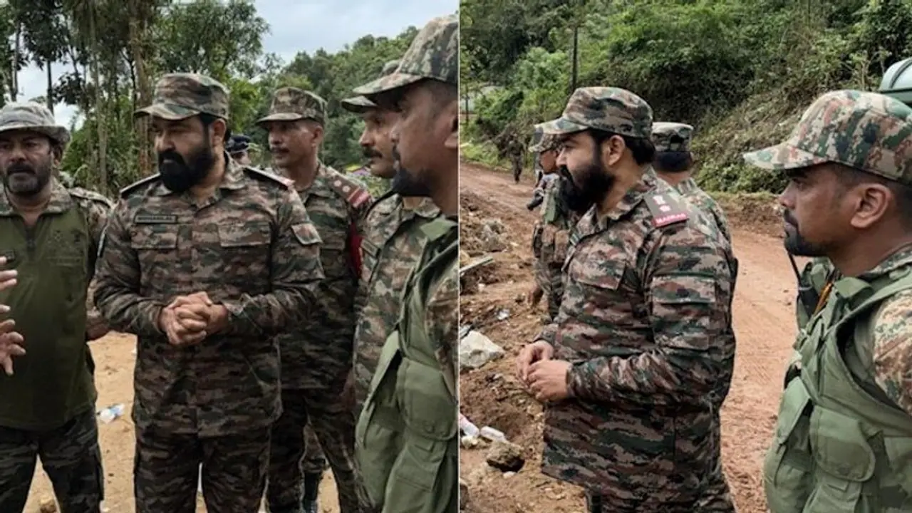 Mohanlal announces Rs 3 cr for rehabilitation after visiting landslide hit Wayanad