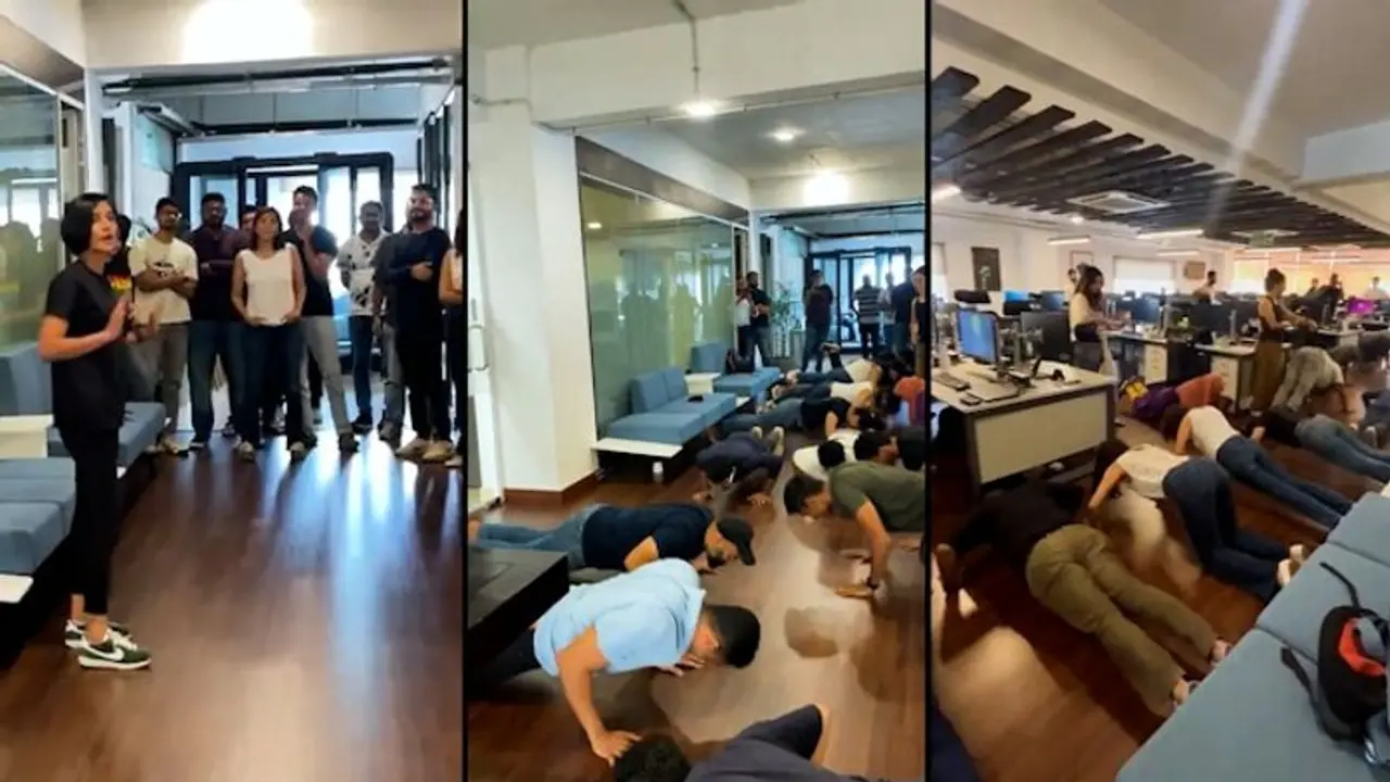 Zerodha CEO Nithin Kamath's workout session with his employees goes viral; promotes fitness (WATCH) Zerodha CEO Nithin Kamath's workout session with his employees goes viral; promotes fitness (WATCH)