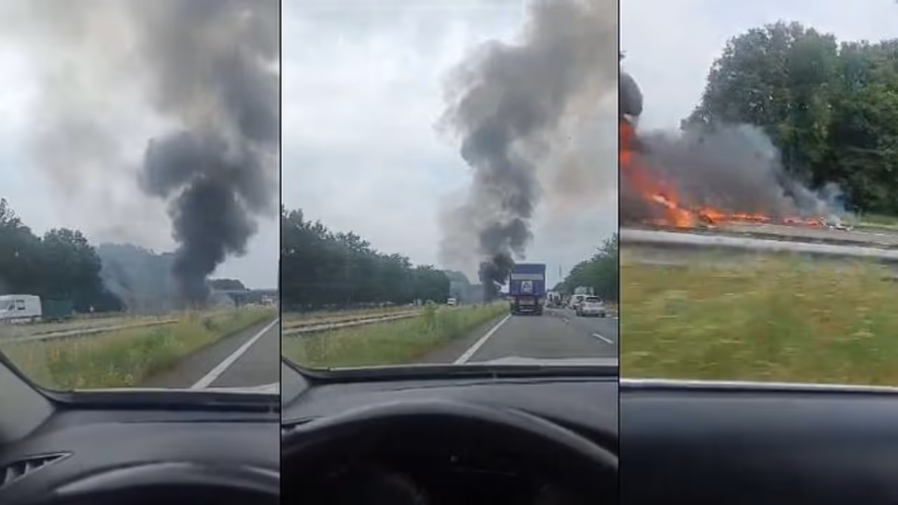 ദേശീയപാതയിൽ ലാൻഡ് ചെയ്യാനുള്ള ശ്രമത്തിനിടെ അഗ്നിഗോളമായി വിമാനം, പൈലറ്റിന് ദാരുണാന്ത്യം ദേശീയപാതയിൽ ലാൻഡ് ചെയ്യാനുള്ള ശ്രമത്തിനിടെ അഗ്നിഗോളമായി വിമാനം, പൈലറ്റിന് ദാരുണാന്ത്യം