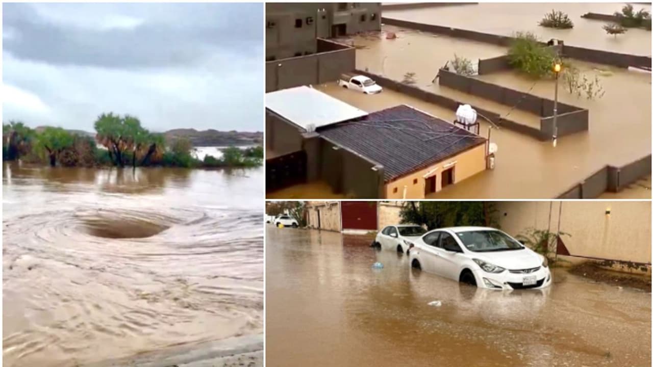 സൗദിയില് പത്ത് മണിക്കൂർ തോരാതെ പെയ്ത് വേനൽ മഴ; പ്രളയം, വ്യാപക നാശനഷ്ടം സൗദിയില് പത്ത് മണിക്കൂർ തോരാതെ പെയ്ത് വേനൽ മഴ; പ്രളയം, വ്യാപക നാശനഷ്ടം