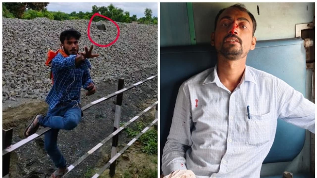 ഓടുന്ന ട്രെയിനിന് നേരെ കല്ലേറ്, യാത്രക്കാരന്റെ മൂക്കിന് പരിക്കേറ്റു; വീഡിയോ ദൃശ്യങ്ങൾ പിന്തുടർന്ന് നടപടി ഓടുന്ന ട്രെയിനിന് നേരെ കല്ലേറ്, യാത്രക്കാരന്റെ മൂക്കിന് പരിക്കേറ്റു; വീഡിയോ ദൃശ്യങ്ങൾ പിന്തുടർന്ന് നടപടി