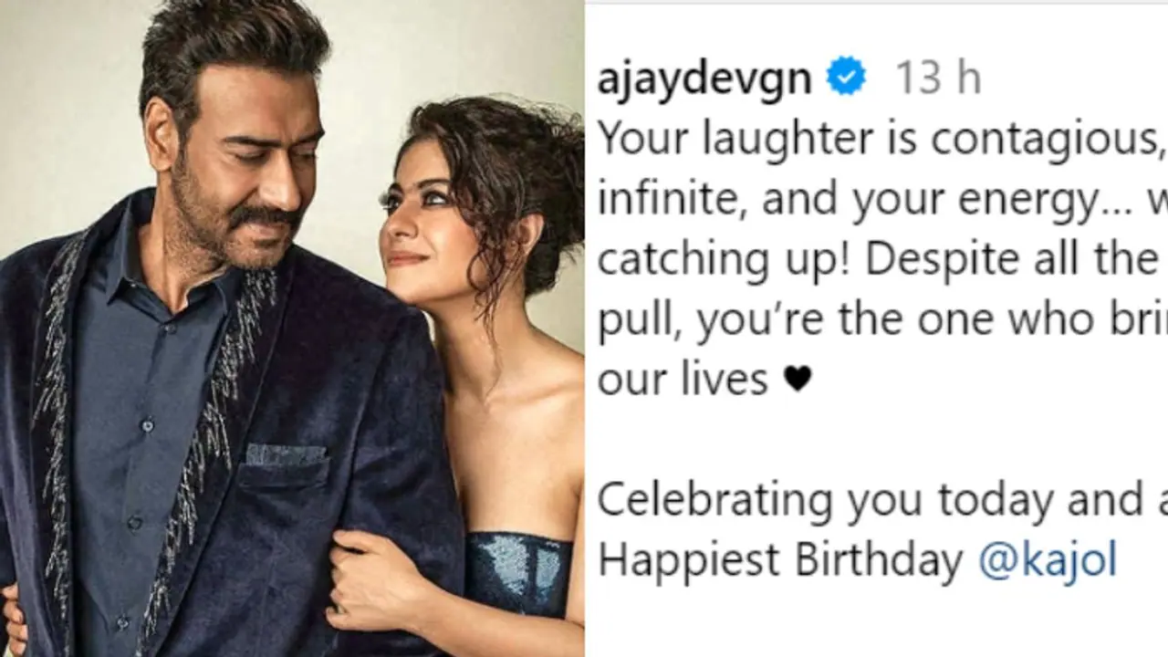 'Despite all the pranks....', Ajay Devgn pens sweet note for Kajol on her 50th birthday [PHOTOS]