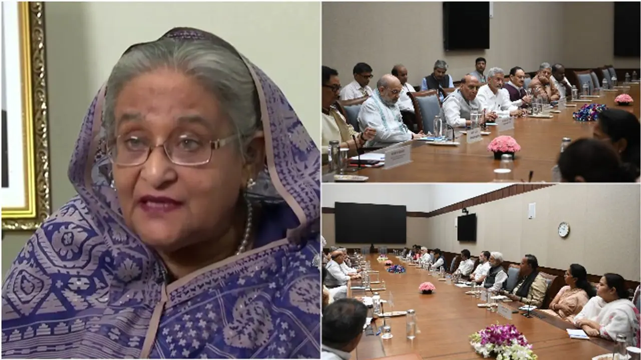 'ഷെയ്ഖ് ഹസീന ഇന്ത്യയിൽ തന്നെയുണ്ട്'; സർവകക്ഷി യോഗത്തിൽ സാഹചര്യം വ്യക്തമാക്കി കേന്ദ്ര സർക്കാർ