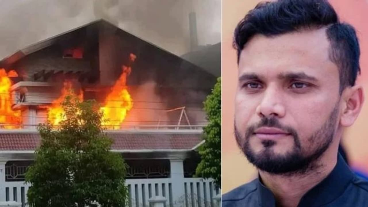 ബംഗ്ലാദേശ് കലാപം: മുന് നായകന് മഷ്റഫെ മൊര്ത്താസയുടെ വീടിന് തീയിട്ട് പ്രക്ഷോഭകാരികള് ബംഗ്ലാദേശ് കലാപം: മുന് നായകന് മഷ്റഫെ മൊര്ത്താസയുടെ വീടിന് തീയിട്ട് പ്രക്ഷോഭകാരികള്