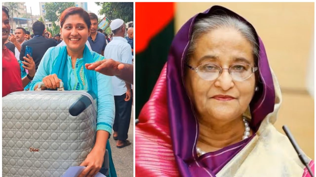 Bangladesh: Woman loots Dior suitcase from Sheikh Hasina’s residence amid protest, image goes viral Bangladesh: Woman loots Dior suitcase from Sheikh Hasina’s residence amid protest, image goes viral