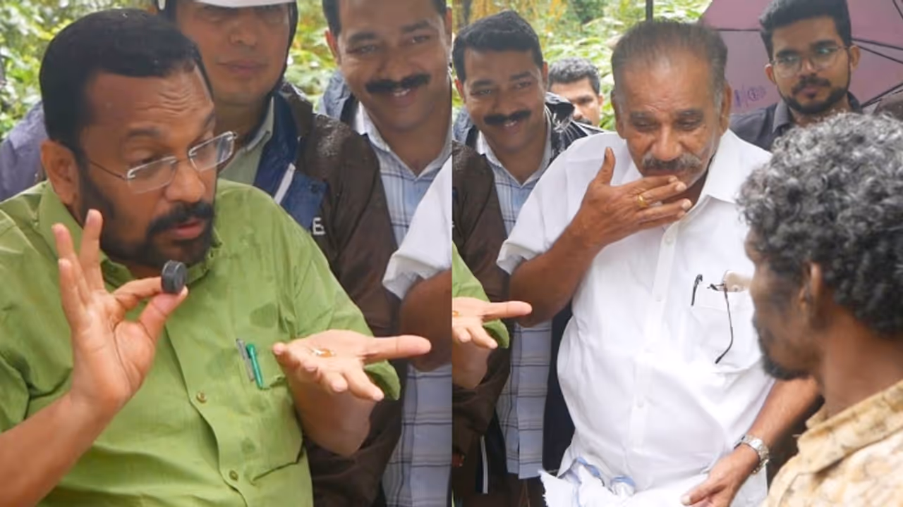 ഉരുൾപൊട്ടലുണ്ടായപ്പോഴും കാട്ടിൽ, കൂടെ വന്നാൽ മുഴുവന് തേനും വാങ്ങാമെന്ന് മന്ത്രി; ഒടുവിൽ ചേനന് കാടിറങ്ങി ഉരുൾപൊട്ടലുണ്ടായപ്പോഴും കാട്ടിൽ, കൂടെ വന്നാൽ മുഴുവന് തേനും വാങ്ങാമെന്ന് മന്ത്രി; ഒടുവിൽ ചേനന് കാടിറങ്ങി