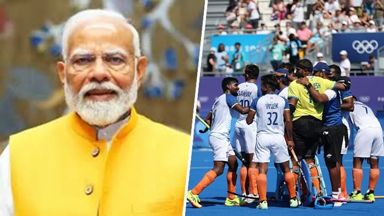 PM Modi dials Indian hockey team after Paris Olympics bronze, Sreejesh & Co chant 'Bharat Mata Ki Jai' (WATCH) PM Modi dials Indian hockey team after Paris Olympics bronze, Sreejesh & Co chant 'Bharat Mata Ki Jai' (WATCH)