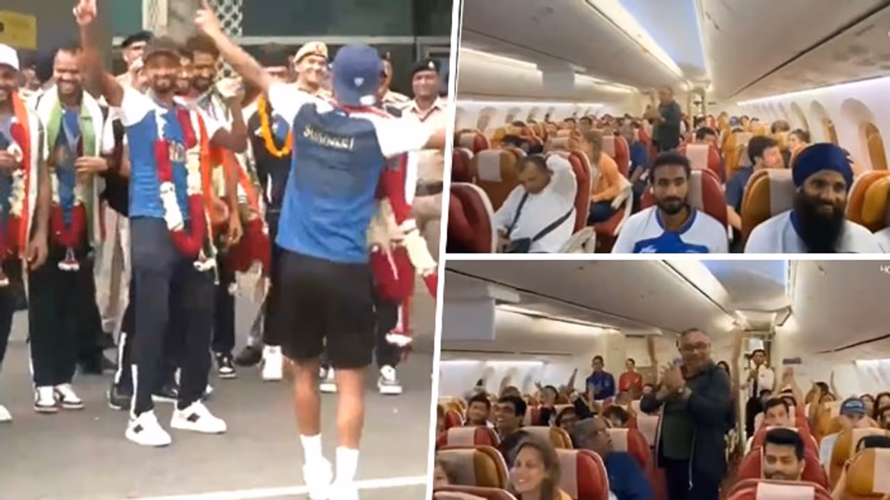 Heroic welcome for Olympic bronze winning hockey team: Air India's gesture, players' dance wins hearts (WATCH) Heroic welcome for Olympic bronze winning hockey team: Air India's gesture, players' dance wins hearts (WATCH)
