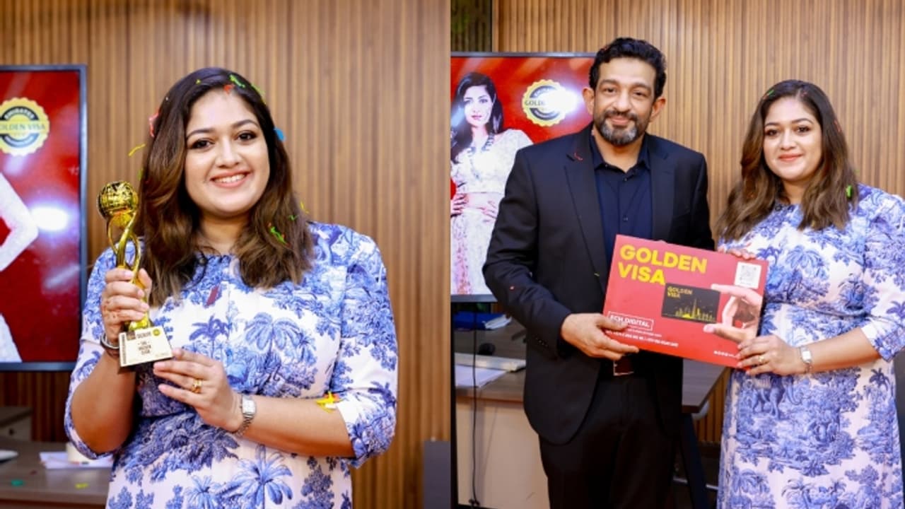 തെന്നിന്ത്യൻ താരം മേഘ്ന രാജിന് യു.എ.ഇ ഗോൾഡൻ വിസ തെന്നിന്ത്യൻ താരം മേഘ്ന രാജിന് യു.എ.ഇ ഗോൾഡൻ വിസ