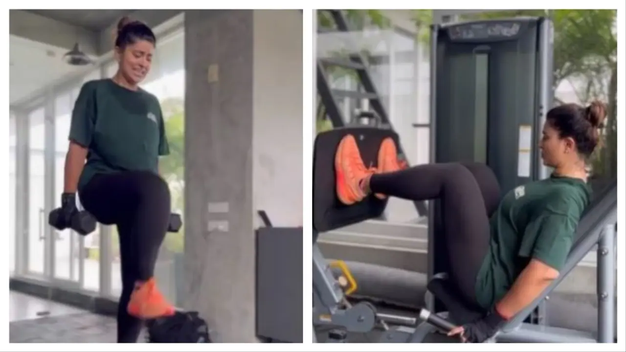 வேர்வையில் தொப்பறையாய் நனைந்து கடுமையாக ஒர்க் அவுட் செய்யும் நடிகை சினேகா! வைரல் வீடியோ!