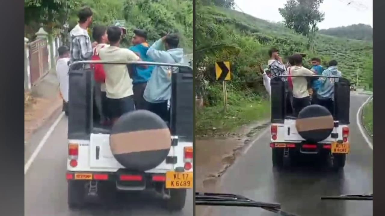 അങ്ങനെയങ്ങ് പോയാലെങ്ങനാ...! ജീപ്പിൽ യുവാക്കളുടെ സാഹസിക യാത്ര, ദൃശ്യങ്ങൾ പ്രചരിച്ചു, പിന്നാലെ എംവിഡി നടപടി അങ്ങനെയങ്ങ് പോയാലെങ്ങനാ...! ജീപ്പിൽ യുവാക്കളുടെ സാഹസിക യാത്ര, ദൃശ്യങ്ങൾ പ്രചരിച്ചു, പിന്നാലെ എംവിഡി നടപടി