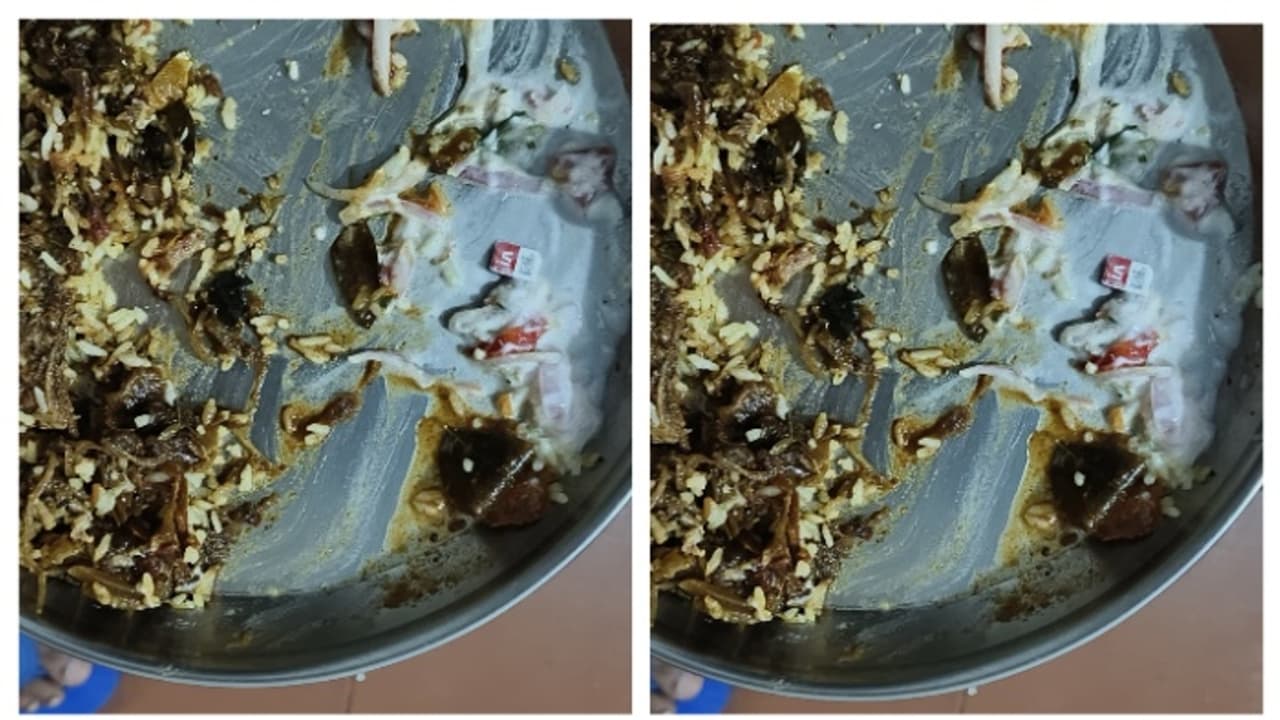 ഹോട്ടലിൽ നിന്നും വാങ്ങിയ ബിരിയാണിയിലെ സാലഡിനുള്ളിൽ സിം കാർഡ് കിട്ടിയെന്ന് പരാതി ഹോട്ടലിൽ നിന്നും വാങ്ങിയ ബിരിയാണിയിലെ സാലഡിനുള്ളിൽ സിം കാർഡ് കിട്ടിയെന്ന് പരാതി