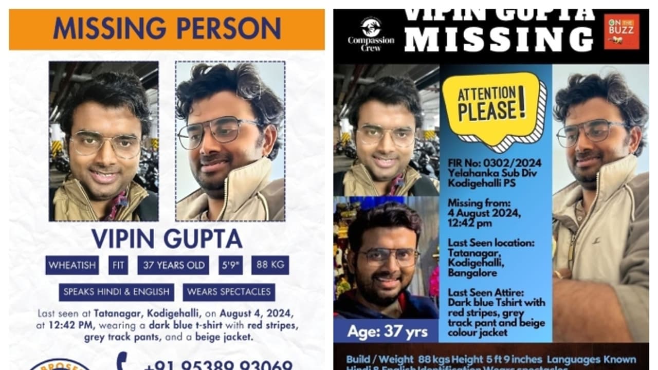 ಲಕ್ನೋ ಮೂಲದ ಟೆಕ್ಕಿ ಬೆಂಗಳೂರಿನಲ್ಲಿ ನಿಗೂಢ ಕಣ್ಮರೆ, ಹುಡುಕಿ ಕೊಡುವಂತೆ ಪತ್ನಿ ಪೋಸ್ಟರ್