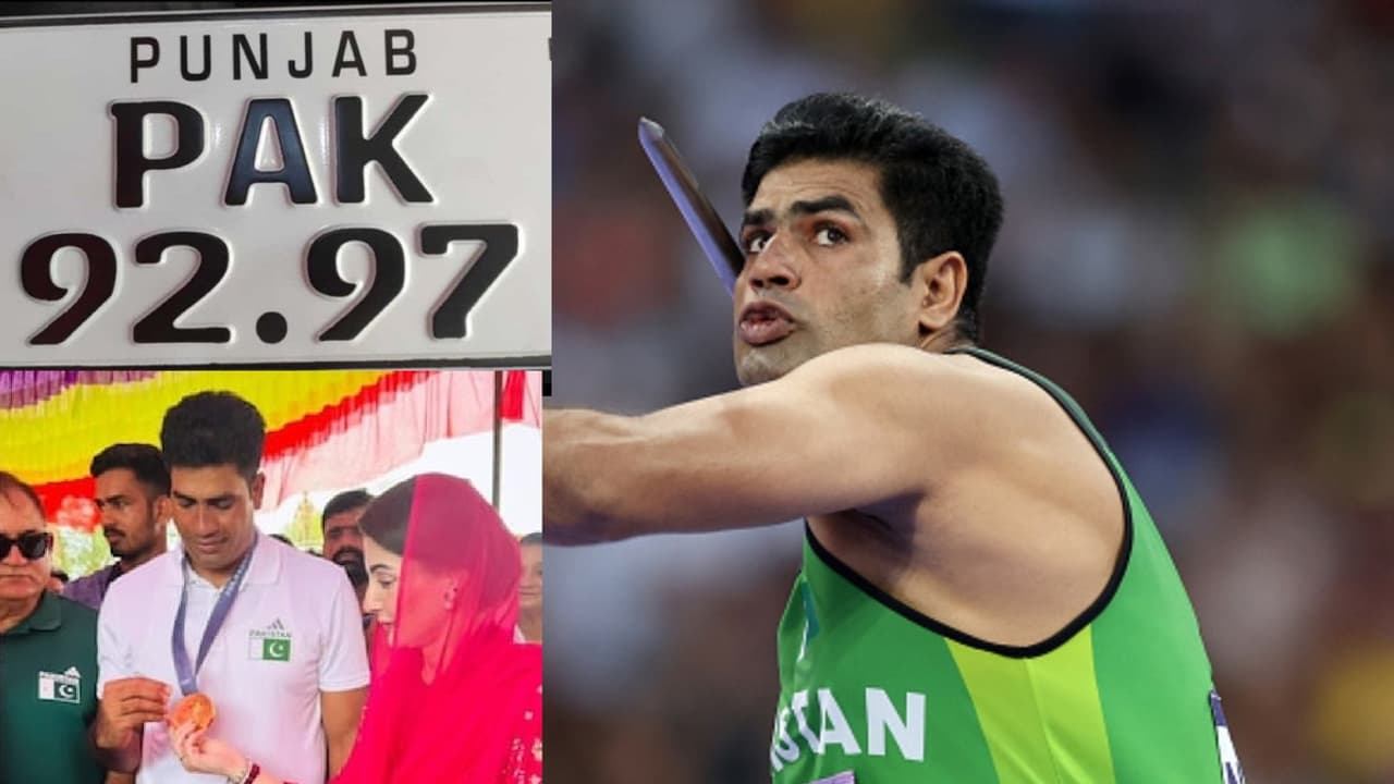 அர்ஷத் நதீமுக்குப் பரிசு மழை! PUNJAB PAK 92.97 என்ற நம்பர் பிளேட்டில் ஹோண்டா சிவிக் கார் பரிசு!