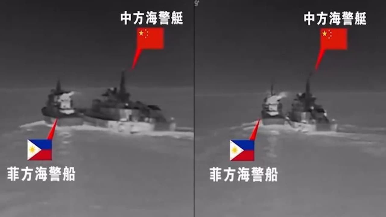 Philippines, Chinese coast guard vessels collide near Escoda Shoal; tensions surge in South China Sea (WATCH)
