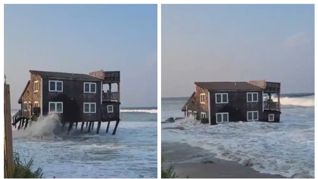 ഏഴ് വര്‍ഷം മുമ്പ് മൂന്ന് കോടിക്ക് വാങ്ങിയ വീട് കടലില്‍ ഒഴുകി നടക്കുന്ന വീഡിയോ വൈറല്‍ 