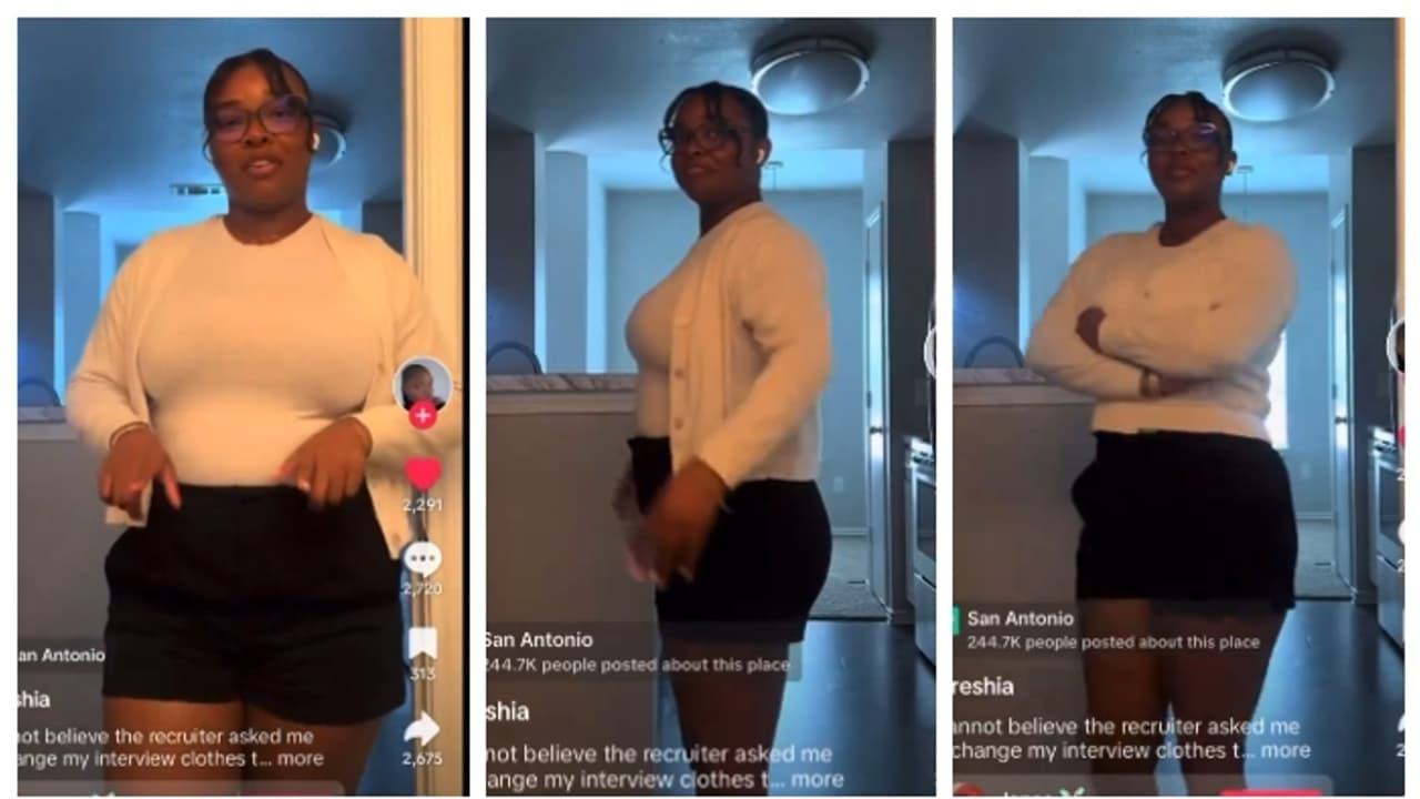 ഷോർട്ട്സ് ധരിച്ച് ഇന്റർവ്യൂവിനെത്തിയ യുവതിയെ തിരിച്ചയച്ചെന്ന് പരാതി; വീഡിയോ വൈറല് ഷോർട്ട്സ് ധരിച്ച് ഇന്റർവ്യൂവിനെത്തിയ യുവതിയെ തിരിച്ചയച്ചെന്ന് പരാതി; വീഡിയോ വൈറല്