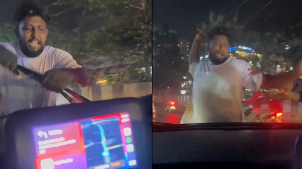 Bengaluru SHOCKER! Drunk biker smashes car windshield, creates ruckus; video goes viral (WATCH) Bengaluru SHOCKER! Drunk biker smashes car windshield, creates ruckus; video goes viral (WATCH)