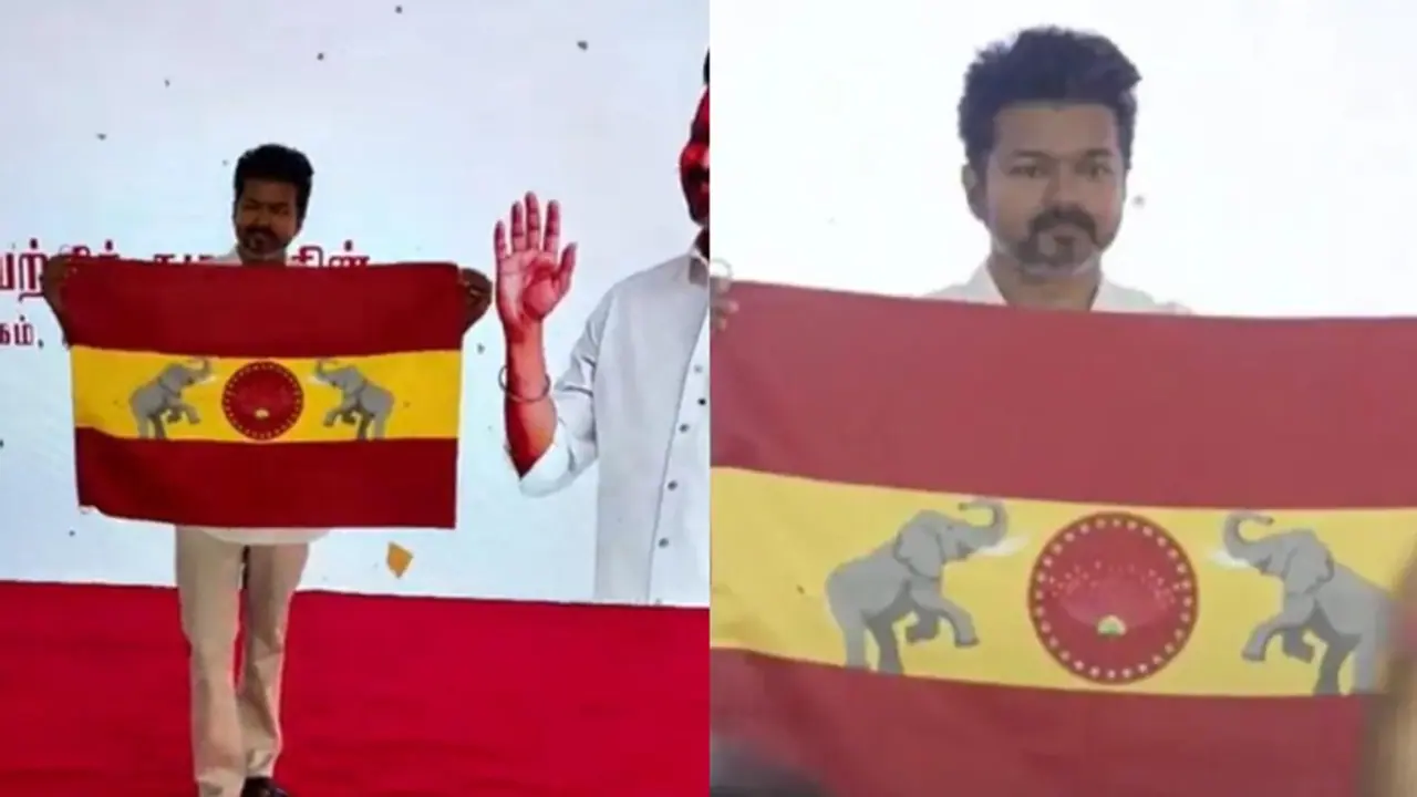 Thalapathy Vijay unveiled flag, song of newly founded political party Tamilaga Vettri Kazhagam (TVK) [WATCH]