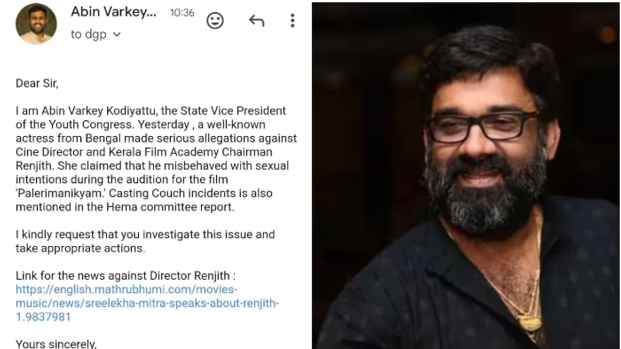 നടി ശ്രീലേഖ മിത്രയുടെ ആരോപണം; 'രഞ്ജിത്തിനെതിരെ അന്വേഷണം വേണം', ഡിജിപിക്ക് യൂത്ത് കോണ്‍ഗ്രസിന്‍റെ പരാതി