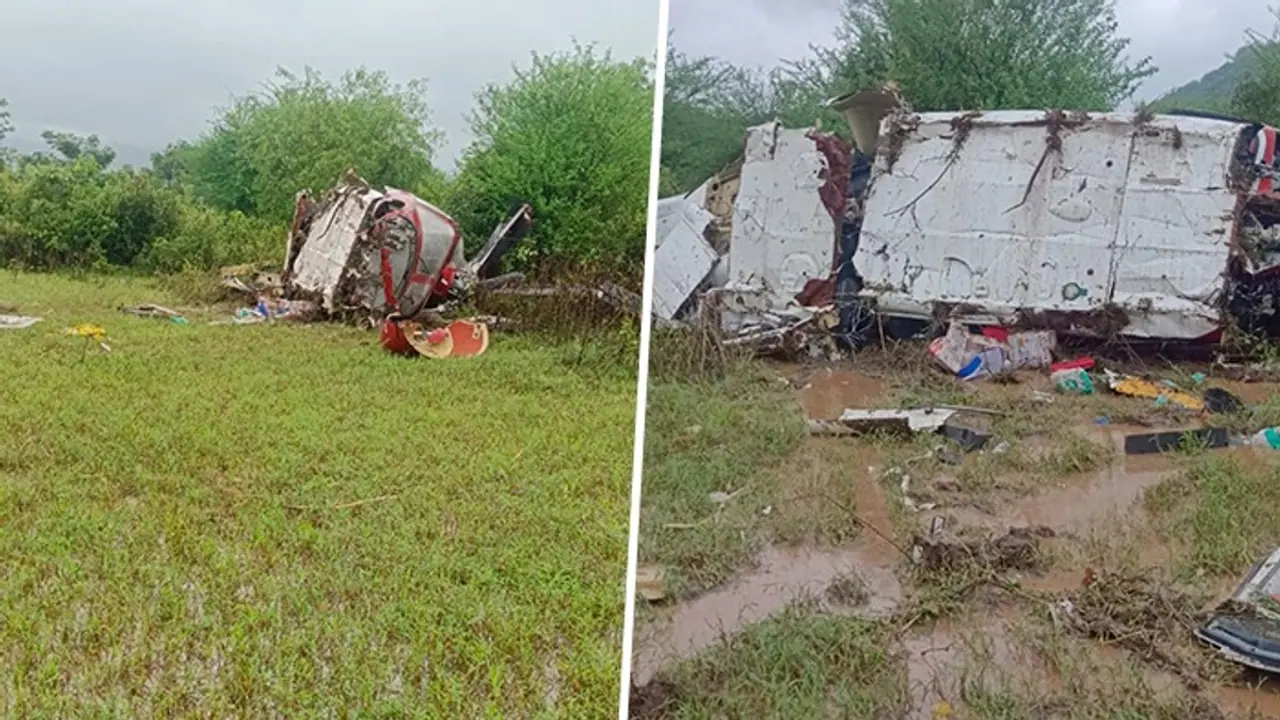 Private helicopter crashes near Paud in Pune due to bad weather, all 4 onboard injured but safe (WATCH) Private helicopter crashes near Paud in Pune due to bad weather, all 4 onboard injured but safe (WATCH)