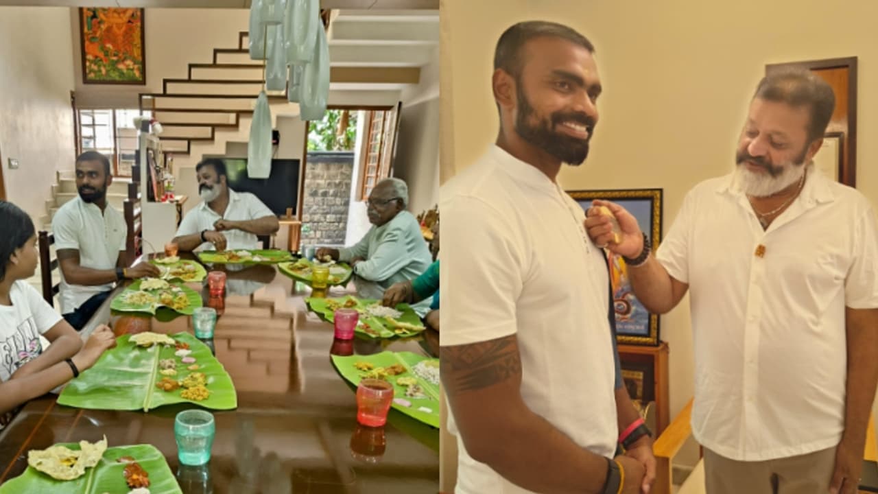 ഒളിമ്പ്യൻ ശ്രീജേഷിനെയും കുടുംബത്തെയും സദ്യയൊരുക്കി സ്വീകരിച്ച് കേന്ദ്ര മന്ത്രി സുരേഷ് ഗോപി ഒളിമ്പ്യൻ ശ്രീജേഷിനെയും കുടുംബത്തെയും സദ്യയൊരുക്കി സ്വീകരിച്ച് കേന്ദ്ര മന്ത്രി സുരേഷ് ഗോപി