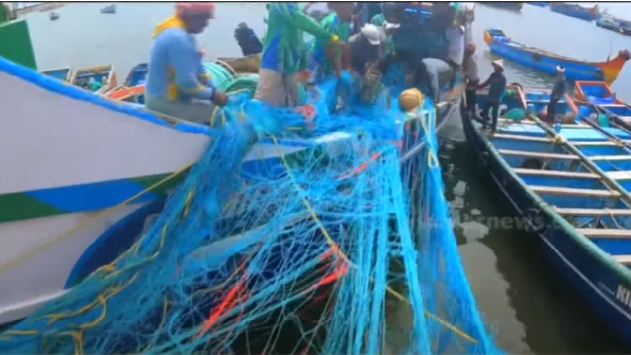 'പൊടിമീനടക്കം കോരിക്കൊണ്ടുപോകുന്നു': ബോട്ടിൽ നിന്നും നിരോധിത വലകൾ പിടിച്ചെടുത്ത് മത്സ്യത്തൊഴിലാളികൾ