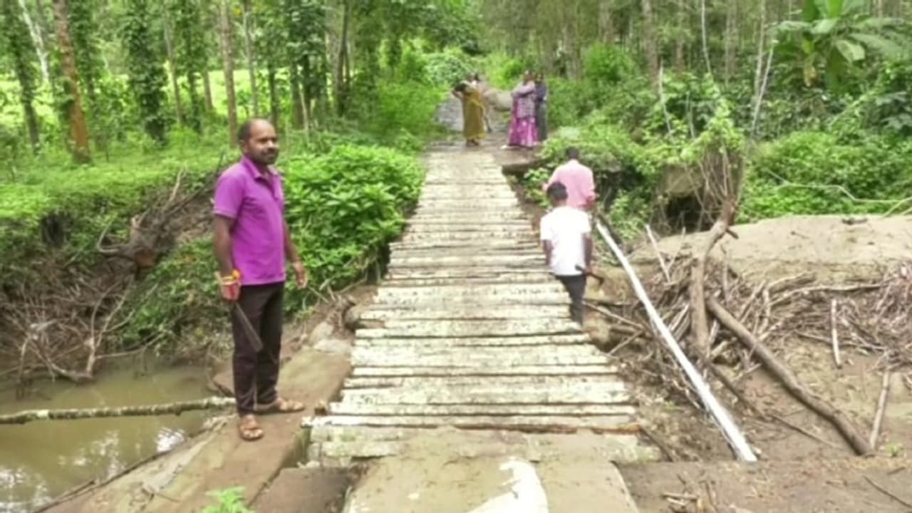 Kodagu villagers build footbridge with Walnut trees after 2 years of government neglect Kodagu villagers build footbridge with Walnut trees after 2 years of government neglect