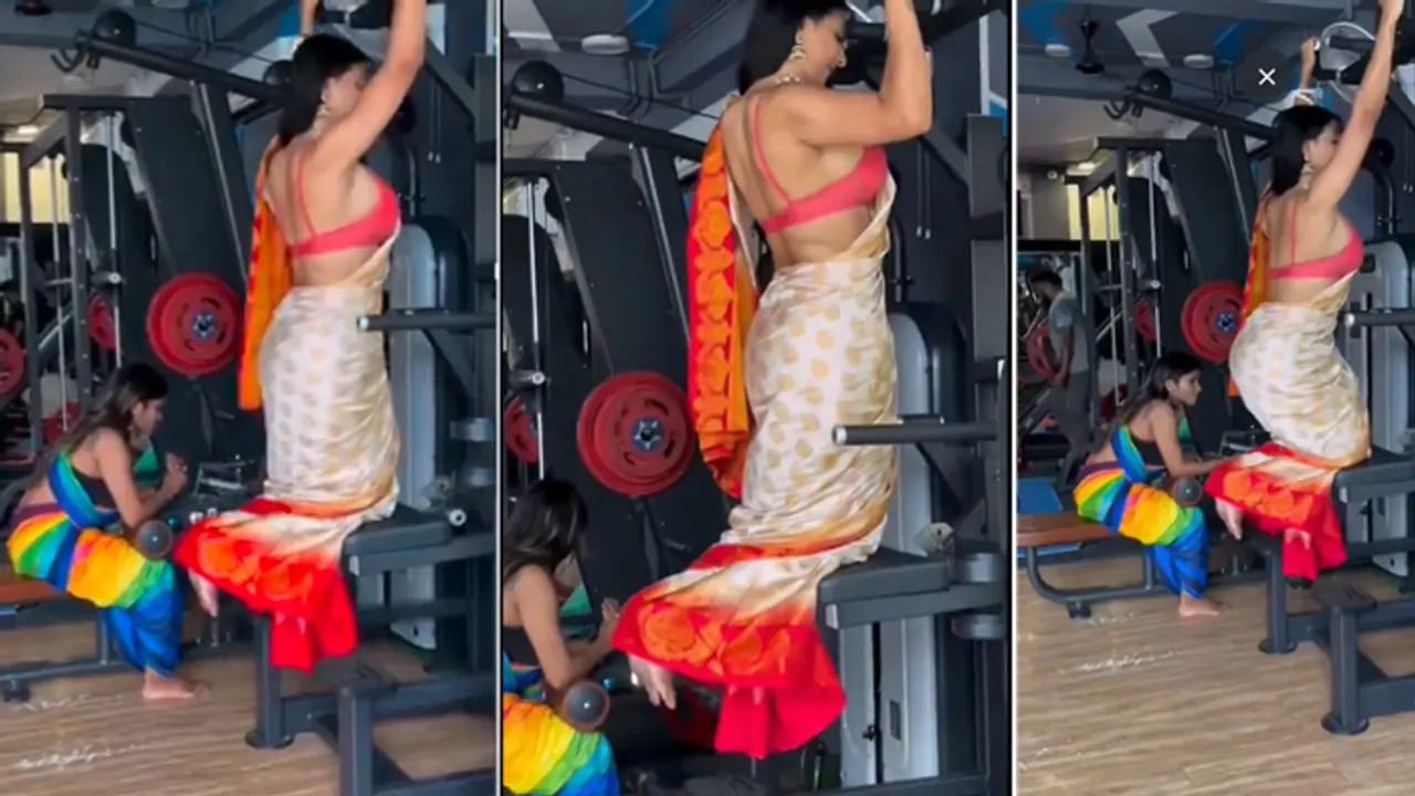 ಸೀರೆಯುಟ್ಟು ಮಹಿಳೆಯರ ಜಿಮ್ ಅಭ್ಯಾಸ, ಇಲ್ಲೊಂದು ಸಮಸ್ಯೆ ಇದೆ ಎಂದು ನೆಟ್ಟಿಗರ ಕಮೆಂಟ್!