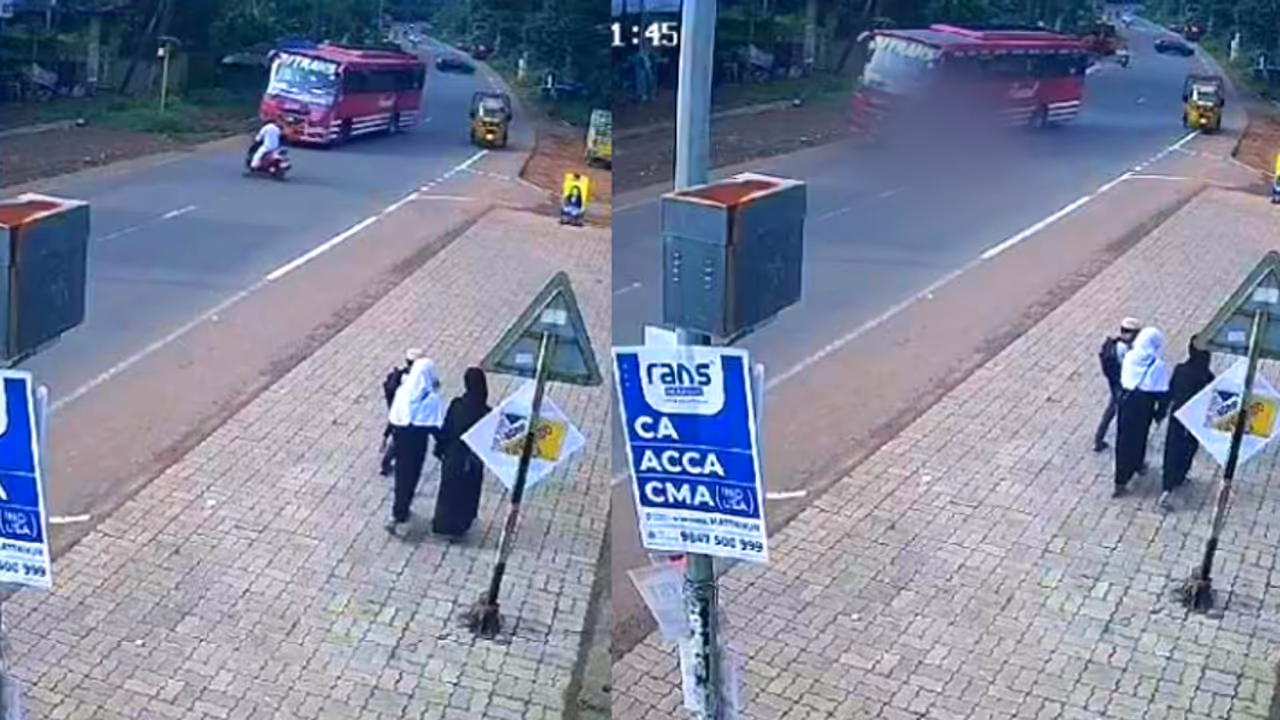 ഇടംവലം നോക്കാതെ റോഡിലേക്ക്, ഇടിച്ച് തെറിപ്പിച്ച് ബസ്, ചിതറിത്തെറിച്ച് സ്കൂട്ടർ, ഒരാൾ മരിച്ചു ഇടംവലം നോക്കാതെ റോഡിലേക്ക്, ഇടിച്ച് തെറിപ്പിച്ച് ബസ്, ചിതറിത്തെറിച്ച് സ്കൂട്ടർ, ഒരാൾ മരിച്ചു