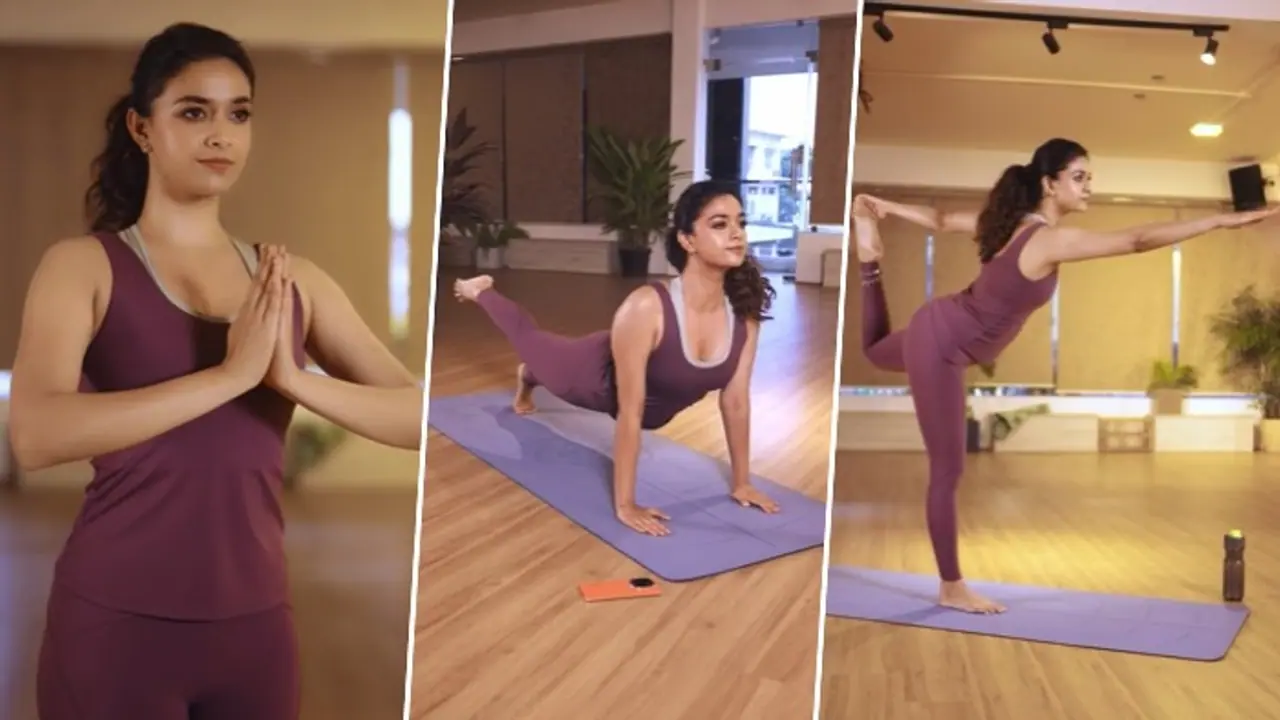 Video: Keerthy Suresh shares glimpses of her yoga session; actress looks pretty in minimal makeup