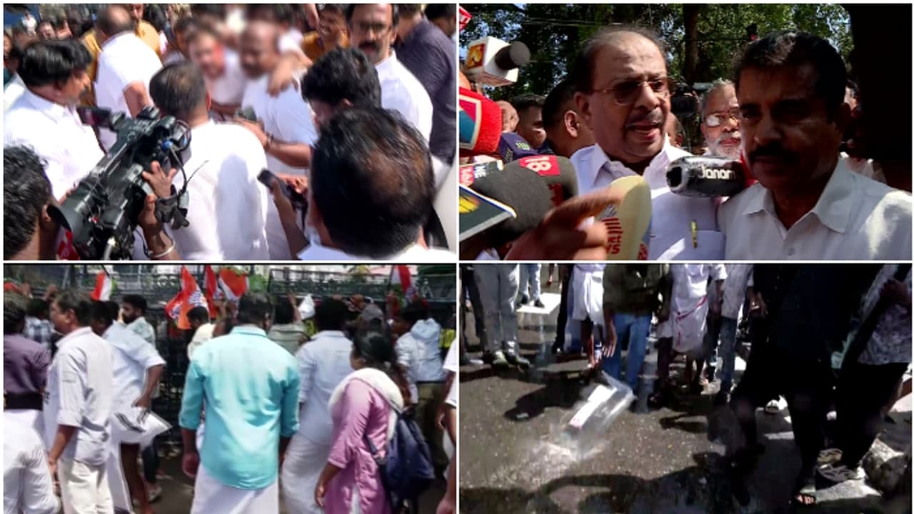 മുഖ്യമന്ത്രിയുടെ രാജി ആവശ്യപ്പെട്ട് പ്രതിഷേധം, തലസ്ഥാനം യുദ്ധക്കളം; സമരമുഖത്തെത്തി സുധാകരൻ, പ്രതിഷേധം തുടരും മുഖ്യമന്ത്രിയുടെ രാജി ആവശ്യപ്പെട്ട് പ്രതിഷേധം, തലസ്ഥാനം യുദ്ധക്കളം; സമരമുഖത്തെത്തി സുധാകരൻ, പ്രതിഷേധം തുടരും